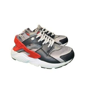 Nike Huarache Run Dark Smoke Grey Red 704949-041 Kids Size 12C Preschool PS